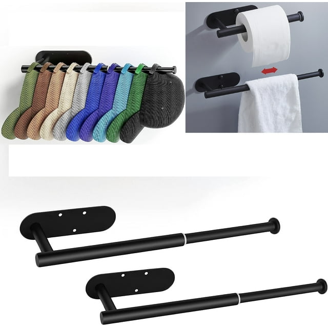 Haokaini Hat Rack for Baseball Caps, 2 Pack Metal Retractable Wall Hat