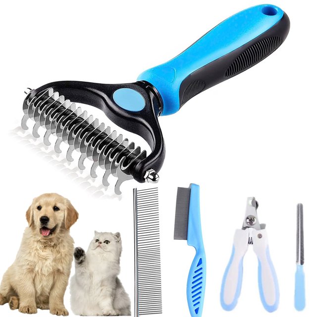 Haokaini Pet Grooming Brush Dematting Comb Rake for Dogs & Dematting