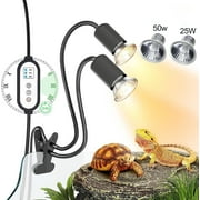 Haokaini Reptile Heat Lamp, Dual-UVA UVB Turtle Heat Lamp, 360° Dimmable Heat Lamp for Turtle Tank, Bearded Dragon Reptiles Turtle Lizard Snake