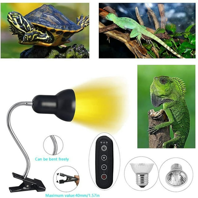 Haokaini Reptile Heat Lamp, Turtle Lights Clip, UVA + UVB Full Spectrum Sun Lamp with 360