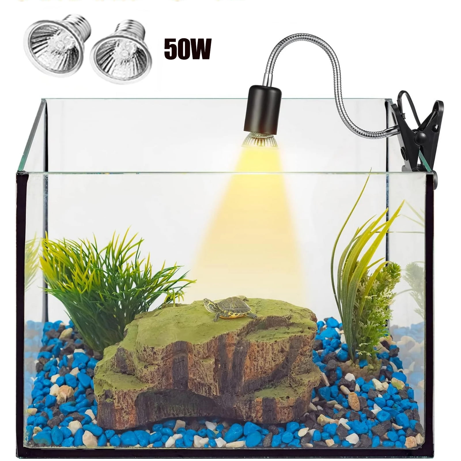 Haokaini Reptile Heat Lamp, Turtle Lights Clip, UVA + UVB Full Spectrum