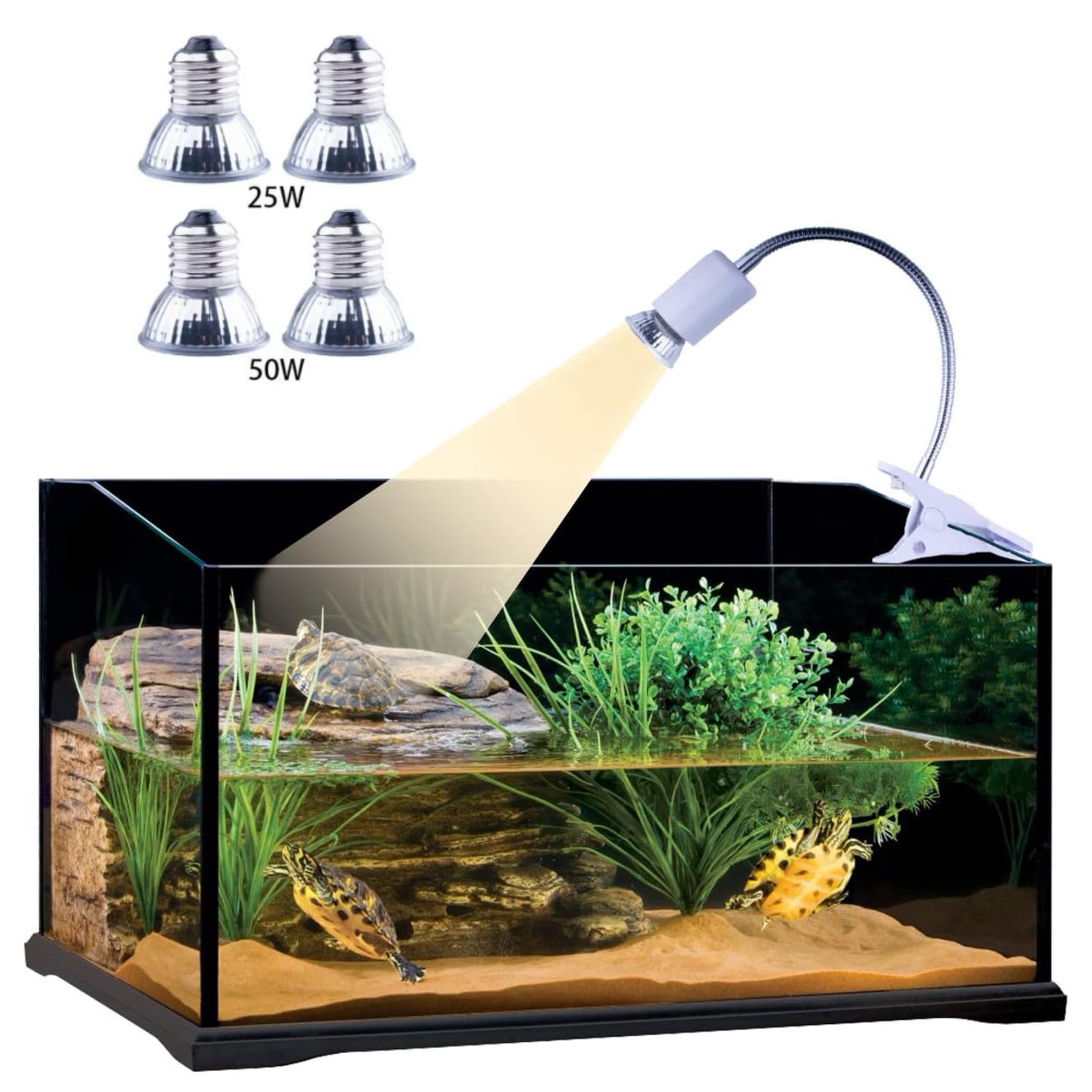 Haokaini Reptile Heat Lamp, UVB Bulb, UVB Reptile Light Fixture, UVA