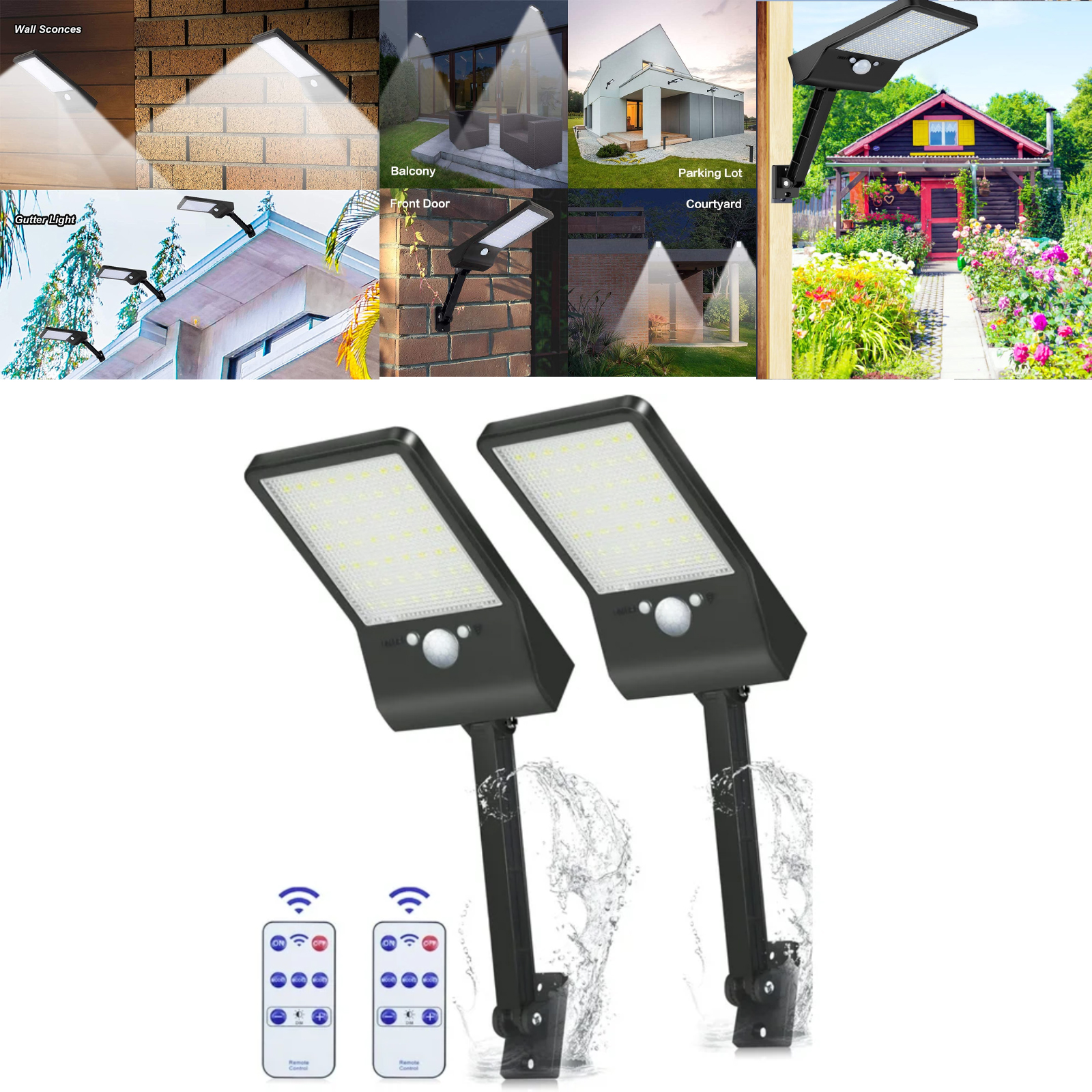 Haokaini Solar Wall Sconces Lights Outdoor Waterproof with Mounting