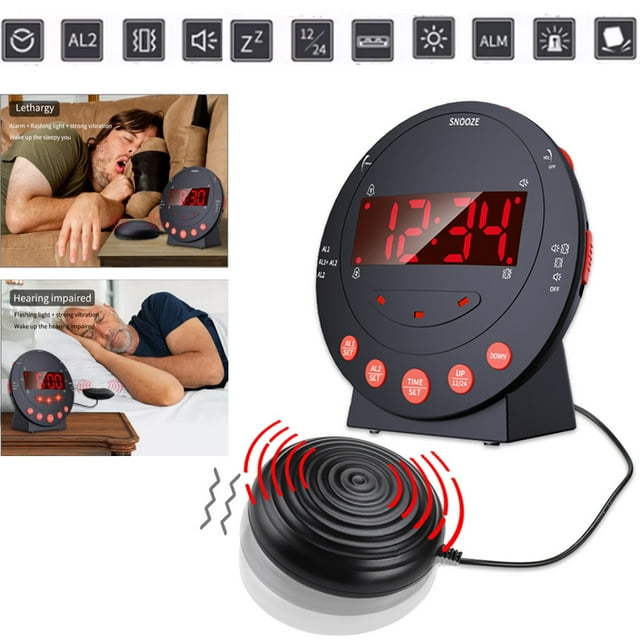 Haokaini Sonic Boom Alarm Clock, Extra Loud Vibrating Dual Alarm Clock