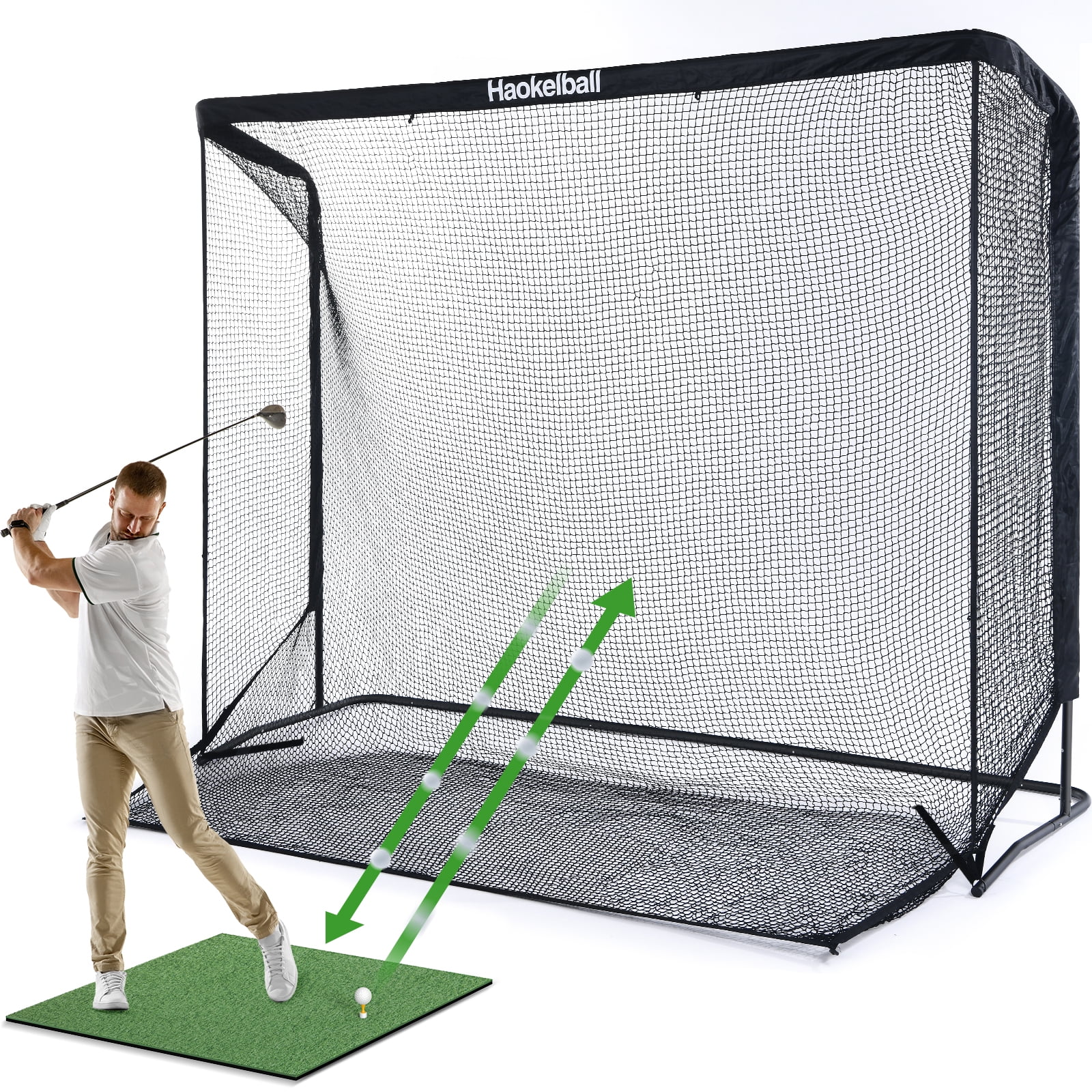 Haokelball Golf Net 10x7.5ft Golf Practice Net with Target Cloth Heavy Duty Golf Hitting Net