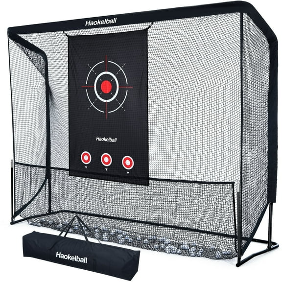 Haokelball Golf Net 10x7.5ft Golf Practice Net with Target Cloth Heavy Duty Golf Hitting Net