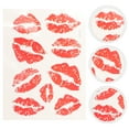 Haoma 6Pcs Red Lips Tattoo Stickers, Temporary Kiss Stickers Water