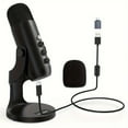 thumbnail image 1 of Haomuren USB Condenser Microphone for PC/Mac, Plug & Play Gaming Mic with Headphone Output, Mute, Volume & Gain Control, for Podcast/Vocal/Streaming, 1 of 7
