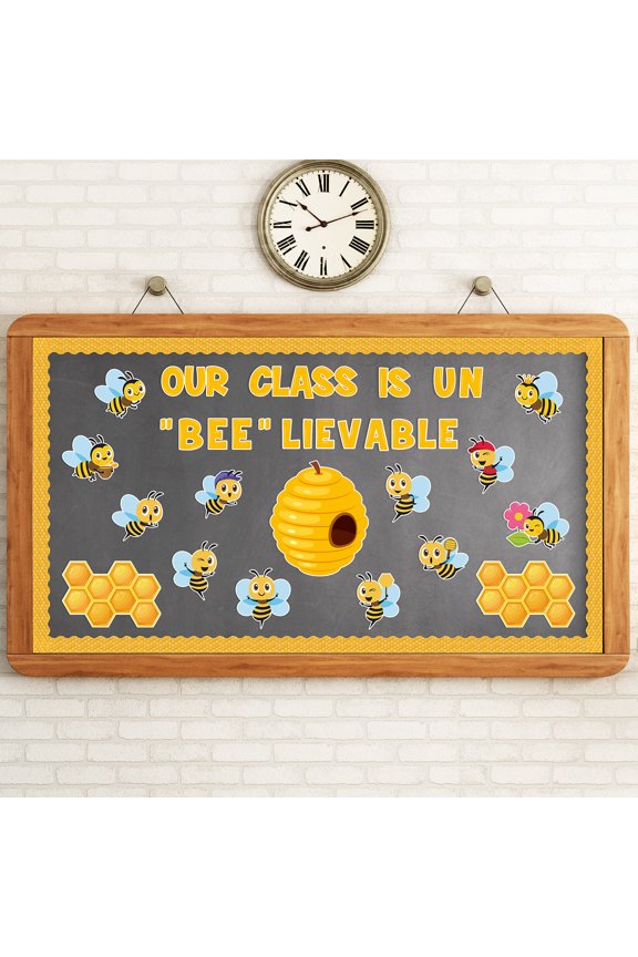 Bee Shape Paper Cutouts for Bulletin Board Decor, Our Class Is Un Bee Lievable Cutout for Wall Decor,110Pack