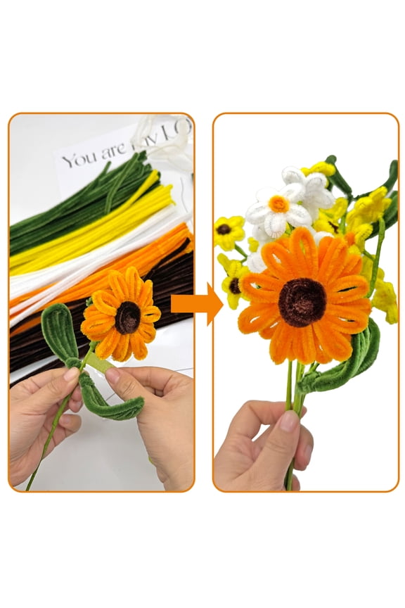 Sunflower Bouquet DIY Paper Flower Craft Kit,Valentine's Day and New Year's Party Games, Handicraft Supplies
