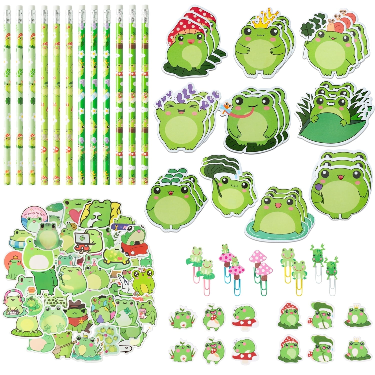 Haooryx Frog Stationery Set for Party Favors,with Pencils, Erasers ...