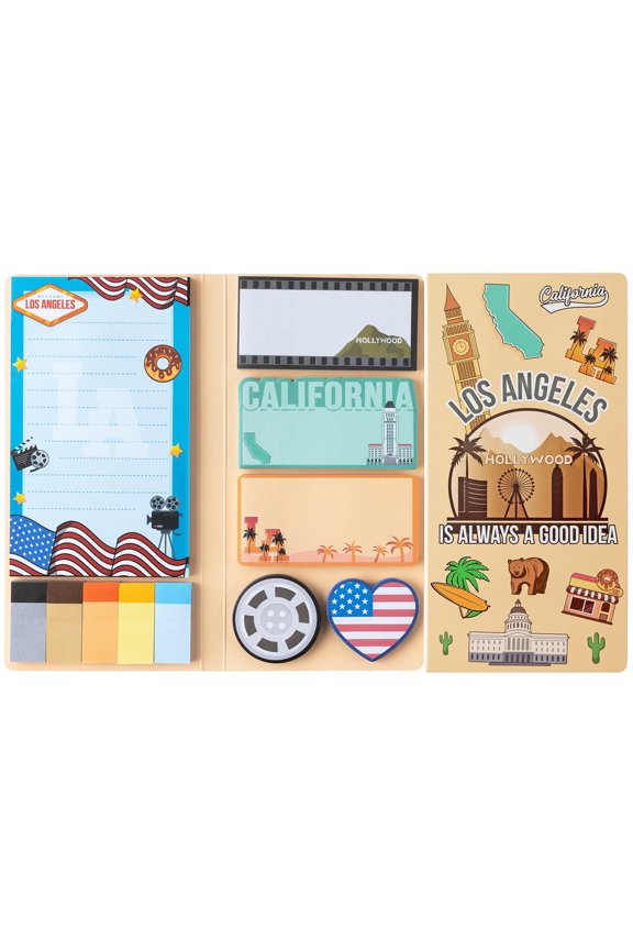 Los Angeles Sticky Notes , 11 Styles Self Adhesive Sticky Notes for Student Stationery