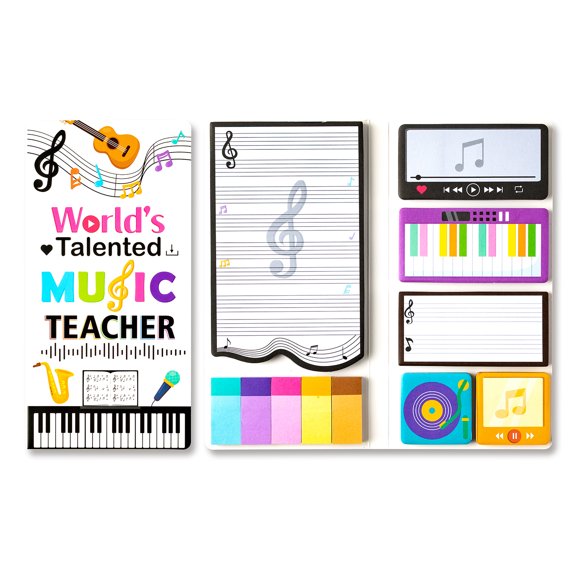 Haooryx Music Theme Sticky Notes, White, 1 Pack