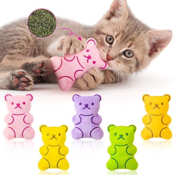 Haooryx Catnip Toys for Cats, Soft Candy Colors, 5 Pack