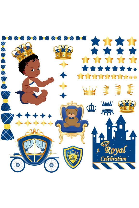 Royal Prince Wall Sticker for Birthday Party Decoration,PVC Vinyl Decals for Living Room Wall Art Decoration