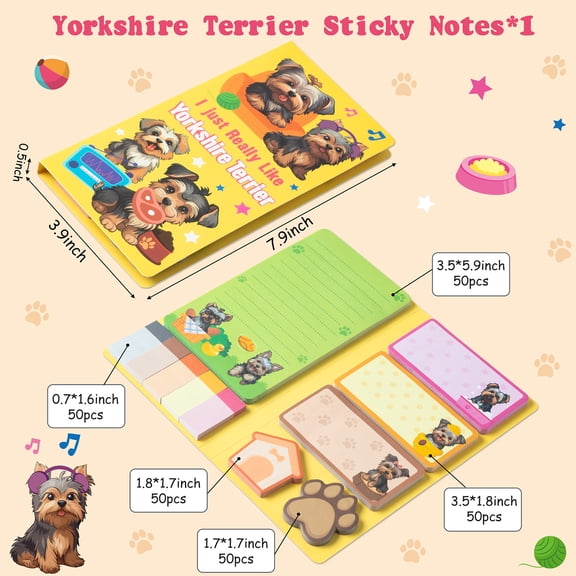 Haooryx Cute Puppy Sticky Note Pad,Self Adhesive Sticky Notes for Party Favors