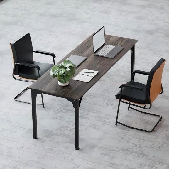 Haooyeah 78.7" Extra Long Desk, 6.5ft Office Table with Flexible Layout, Large Computer Workstation, Adjustable Foot Pads, Stable Frame, Gray