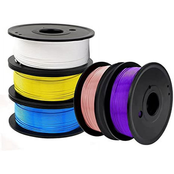 Haosegd 5 Colors PLA Filament 1.75MM 250G 3D Printer PLA Filament 1250G in Total No Clogging & Bubbles Neat Winding High Precision Art Toy Cars Model Temperature 190-210 Degree