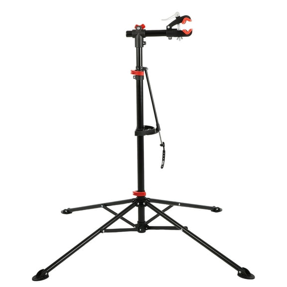 Haosegd Bike Stand Repair, Height Adjustable Bicycle Workshop Stand with Tool Tray for Road & Mountain Bikes, Red/Black