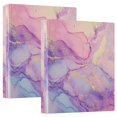 thumbnail image 1 of Haosy 2 Pack Hardcover 3 Ring Binder 1.5 Inch Ring Decorative Binder Organizer for Home School Office, Soft Pink Purple Blue Marble, 1 of 10
