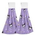 thumbnail image 1 of Haosy 2 Pack Kitchen Wash Cloths with Hanging Loops Absorbent Absorbent Quick Drying Hand Towels, Adorable Demon with Star, 1 of 7