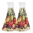 thumbnail image 1 of Haosy 2 Pack Kitchen Wash Cloths with Hanging Loops Absorbent Absorbent Quick Drying Hand Towels, Apple Tomato Grape Mango, 1 of 7