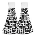 thumbnail image 1 of Haosy 2 Pack Kitchen Wash Cloths with Hanging Loops Absorbent Absorbent Quick Drying Hand Towels, Black Different Rectangular, 1 of 7