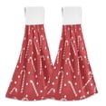 thumbnail image 1 of Haosy 2 Pack Kitchen Wash Cloths with Hanging Loops Absorbent Absorbent Quick Drying Hand Towels, Candy Cane and Dots, 1 of 7