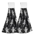 thumbnail image 1 of Haosy 2 Pack Kitchen Wash Cloths with Hanging Loops Absorbent Absorbent Quick Drying Hand Towels, Cartoon Mummy Dance, 1 of 7