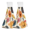 thumbnail image 1 of Haosy 2 Pack Kitchen Wash Cloths with Hanging Loops Absorbent Absorbent Quick Drying Hand Towels, Cow Hats and Flowers, 1 of 7