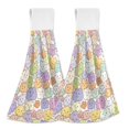 thumbnail image 1 of Haosy 2 Pack Kitchen Wash Cloths with Hanging Loops Absorbent Absorbent Quick Drying Hand Towels, Cute Cartoon Cloud, 1 of 7