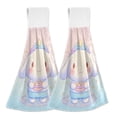 thumbnail image 1 of Haosy 2 Pack Kitchen Wash Cloths with Hanging Loops Absorbent Absorbent Quick Drying Hand Towels, Cute Cinnamoroll Hold Pastel Colored Candy, 1 of 7