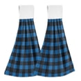 thumbnail image 1 of Haosy 2 Pack Kitchen Wash Cloths with Hanging Loops Absorbent Absorbent Quick Drying Hand Towels, Dark Blue and Glack Gingham, 1 of 7