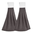 thumbnail image 1 of Haosy 2 Pack Kitchen Wash Cloths with Hanging Loops Absorbent Absorbent Quick Drying Hand Towels, Dark Coffee, 1 of 7