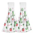 thumbnail image 1 of Haosy 2 Pack Kitchen Wash Cloths with Hanging Loops Absorbent Absorbent Quick Drying Hand Towels, Frog Strawberries Heart Leaf, 1 of 7