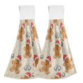 thumbnail image 1 of Haosy 2 Pack Kitchen Wash Cloths with Hanging Loops Absorbent Absorbent Quick Drying Hand Towels, Gingerbread Man Snowflake Bell, 1 of 7
