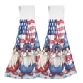 thumbnail image 1 of Haosy 2 Pack Kitchen Wash Cloths with Hanging Loops Absorbent Absorbent Quick Drying Hand Towels, Gnomes with Usa Flag, 1 of 7