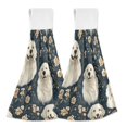 thumbnail image 1 of Haosy 2 Pack Kitchen Wash Cloths with Hanging Loops Absorbent Absorbent Quick Drying Hand Towels, Golden Retriever Flower Pattern, 1 of 7