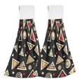 thumbnail image 1 of Haosy 2 Pack Kitchen Wash Cloths with Hanging Loops Absorbent Absorbent Quick Drying Hand Towels, Irregular Triangle Circle, 1 of 7