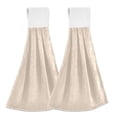 thumbnail image 1 of Haosy 2 Pack Kitchen Wash Cloths with Hanging Loops Absorbent Absorbent Quick Drying Hand Towels, Light Beige, 1 of 7