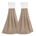 thumbnail image 1 of Haosy 2 Pack Kitchen Wash Cloths with Hanging Loops Absorbent Absorbent Quick Drying Hand Towels, Mojave Tan, 1 of 7