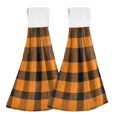 thumbnail image 1 of Haosy 2 Pack Kitchen Wash Cloths with Hanging Loops Absorbent Absorbent Quick Drying Hand Towels, Orange Scottish Tartan, 1 of 7