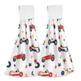 thumbnail image 1 of Haosy 2 Pack Kitchen Wash Cloths with Hanging Loops Absorbent Absorbent Quick Drying Hand Towels, Racing Car and Star, 1 of 7