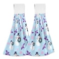 thumbnail image 1 of Haosy 2 Pack Kitchen Wash Cloths with Hanging Loops Absorbent Absorbent Quick Drying Hand Towels, Snowman Dot Cherry Leaf, 1 of 7