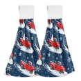 thumbnail image 1 of Haosy 2 Pack Kitchen Wash Cloths with Hanging Loops Absorbent Absorbent Quick Drying Hand Towels, Snowman Snowflake Star, 1 of 7