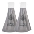 thumbnail image 1 of Haosy 2 Pack Kitchen Wash Cloths with Hanging Loops Absorbent Absorbent Quick Drying Hand Towels, Wishing Tree, 1 of 7