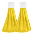 thumbnail image 1 of Haosy 2 Pack Kitchen Wash Cloths with Hanging Loops Absorbent Absorbent Quick Drying Hand Towels, Yellow, 1 of 7