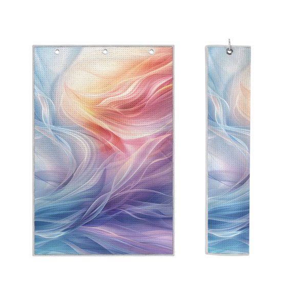 Haosy 2 Pack Magnetic Golf Towel Absorbent Microfiber Waffle Pattern Carabiner Clip Golf Towel 16" x 24", Dreamlike Colorful Light Shadow
