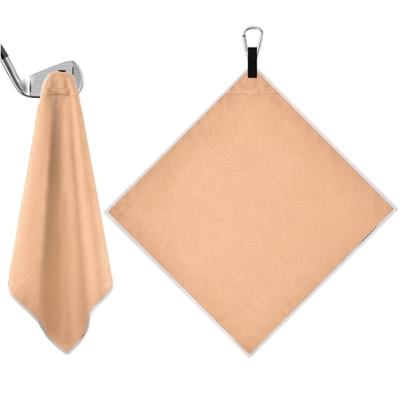 Haosy 2 Pack Magnetic Golf Towel Absorbent Microfiber Waffle Pattern Carabiner Clip Golf Towel 18" x 18", Light Orange
