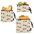 thumbnail image 1 of Haosy 3 Pack Reusable Ziploc Bags BPA Free Healthy Food Storage Bag Leakproof Sandwich Snack Freezer Bags Cartoon Cute Cat Eye, 1 of 7